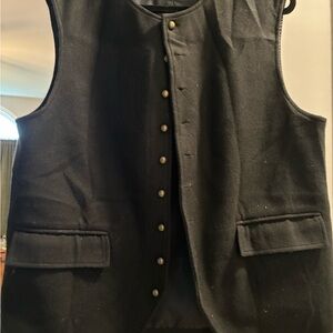 Black Men's Button Colonial Period Waistcoat-XL